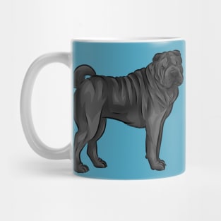 Cute Black Sharpei Dog Mug